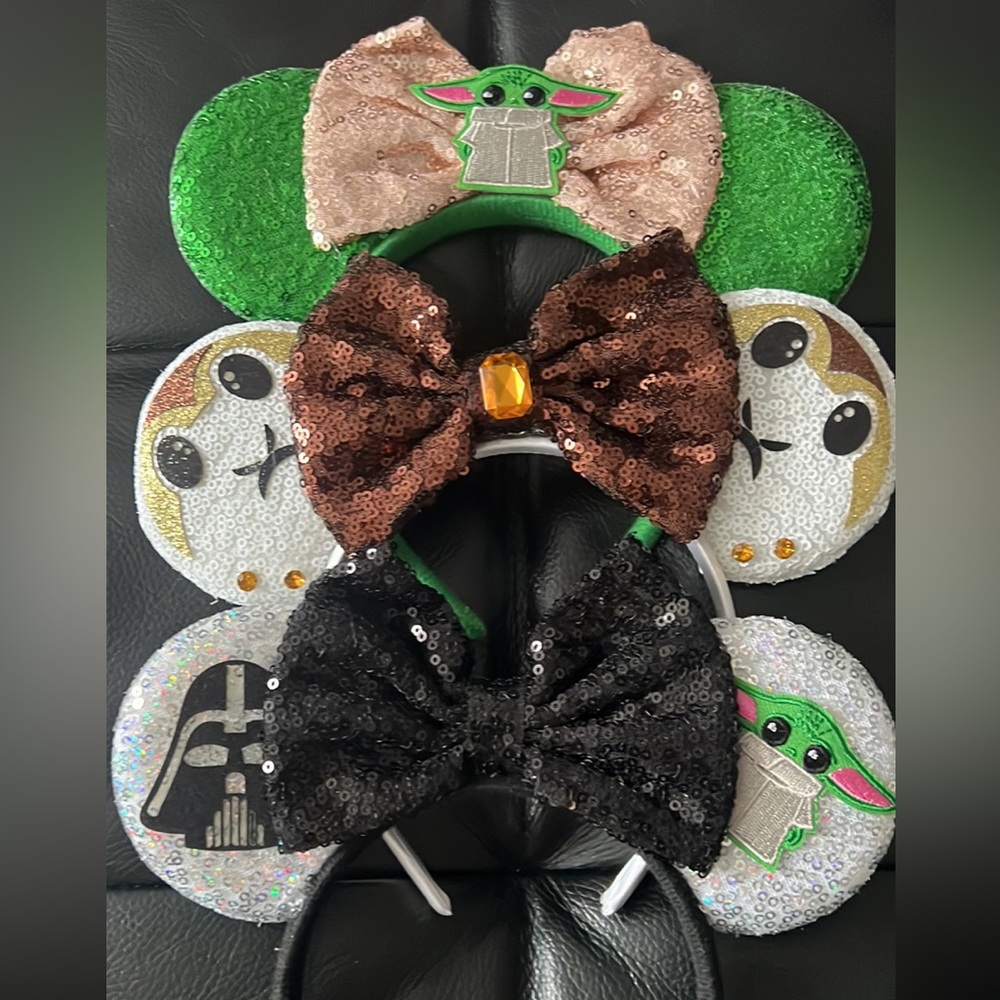 Hand Made Disney Inspired Star Wars Trio Mickey Set for your Family Park Visit